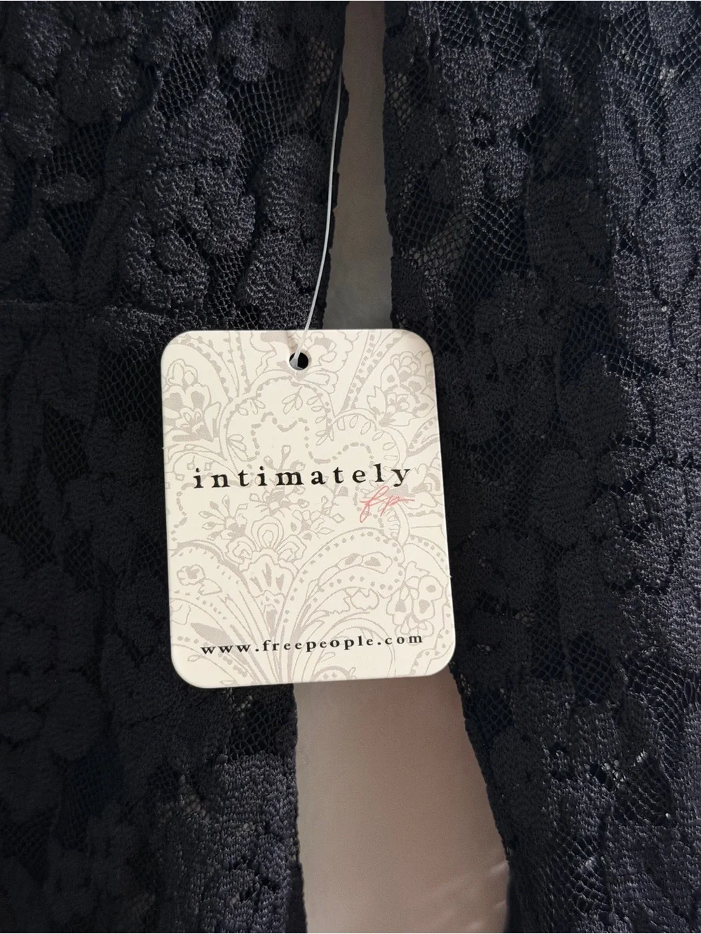 Free People x Intimately FP All Day Lace Long Sleeve Top In Black